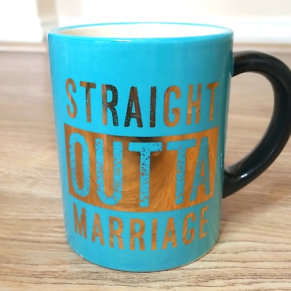 Grasslands Road Other - Grasslands Roads Teal Black Gold Coffee Cup Straight Outta Marriage